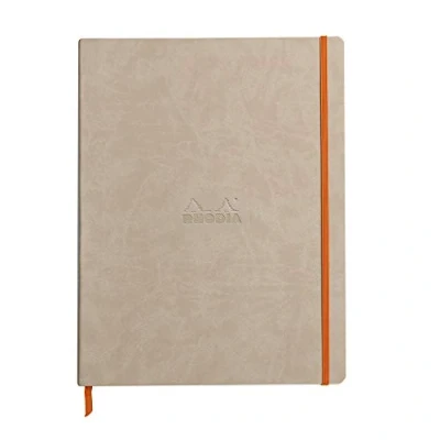 Afbeelding van Rhodia Rhodiarama 117705C Notitieboek (met zacht deksel in DIN A4+, 220 x 297 mm, 80 vellen, microgeperforeerd, gelinieerd, met elastiek, bladwijzers, rekbare binnenzak) 1 stuk, beige