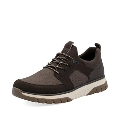 Afbeelding van Rieker Herensneakers B9351, veterschoenen, losse inlegzool, bruin 25, 40 EU Weit