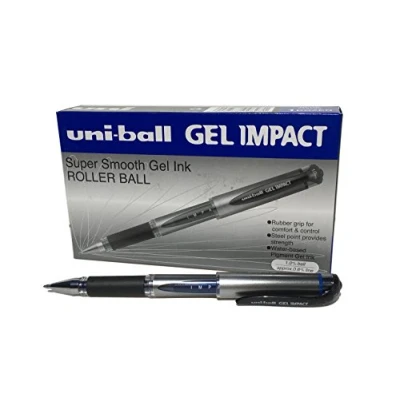 Afbeelding van Uni ball 153486406 UM 153S Signo Impact gelpen met rubberen greep 12 stuks blauw. Stuk blauw