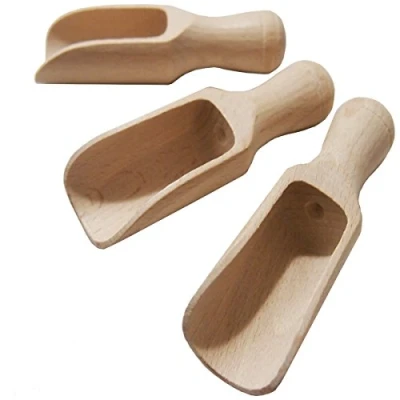 Afbeelding van efo Kleine houten schepset 3 stuks multifunctionele lepels houtzout en kruidenlepels rustieke badzoutlepel zaadlepel klein formaat x 8cm (C2)