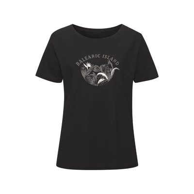Afbeelding van Vivance T shirt Met glanzende frontprint in een zachte katoenkwaliteit