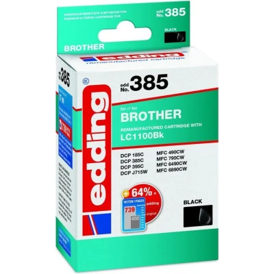 Afbeelding van Edding Inktcartridge vervangt Brother LC 1100BK Compatibel Zwart EDD 385 18