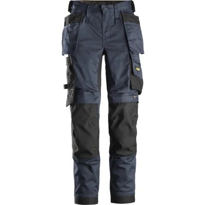 Afbeelding van Snickers 6247 AllroundWork, Dames Stretchbroek met Holsterzakken Donkerblauw/Zwart