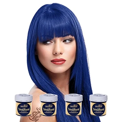 Afbeelding van La Riche Directions Semi permanente haarverf, kleurstof, intensief, x4 pak 88ml blauw (Atlantic Blue)