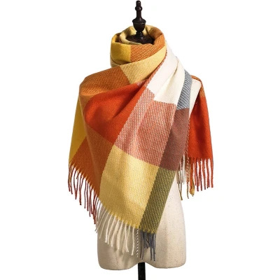 Afbeelding van Sjaal Lattice Weave Geel + Oranje