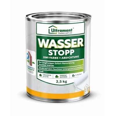 Afbeelding van Ultrament Waterstop, 2 in 1, kleur en afdichting, wit, 2,5 kg