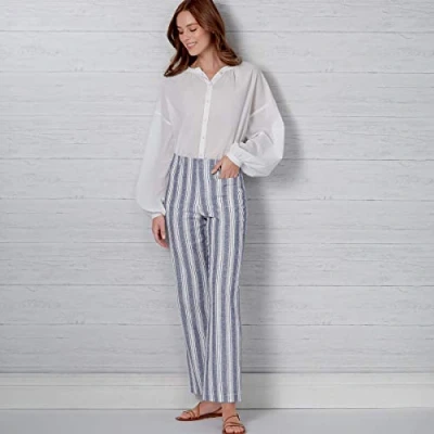 Afbeelding van New Look Naaipatroon N6660 Misses&#039; hoog getailleerde uitlopende broek in twee lengtes, papier, verschillende, A (8 10 12 14 16 18 20)