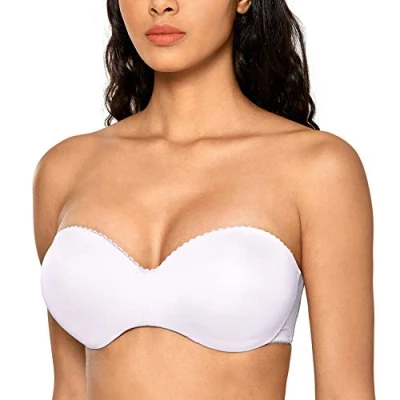 Afbeelding van DOBREVA Dames Strapless Beha Push Up met Beugel Bandeau BHS wit 85C