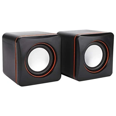 Afbeelding van Computerspeakers Mini USB luidsprekers Desktop Stereo Gaming 3,5 mm Jack Bekabelde voor laptop PC computers (zwart)