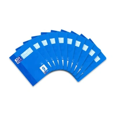 Afbeelding van Oxford 100050381 School Oefenboek/A5/lijnstijl 9 gevoerd/marge/32 vellen, 90 g/m² optisch papier/pak van 10 stuks, blauw