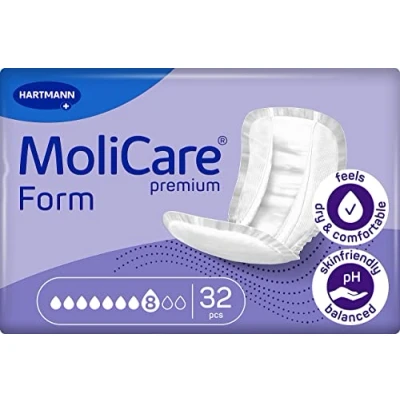 Afbeelding van MoliCare Premium Form 8 drops, voor zeer zware incontinentie: maximale betrouwbaarheid, extra bescherming tegen lekken en discretie vrouwen mannen, 32 stuks