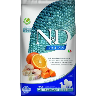 Afbeelding van N&amp;D Ocean hondenvoeding Kabeljauw met Pompoen medium/maxi 2.5 kg.