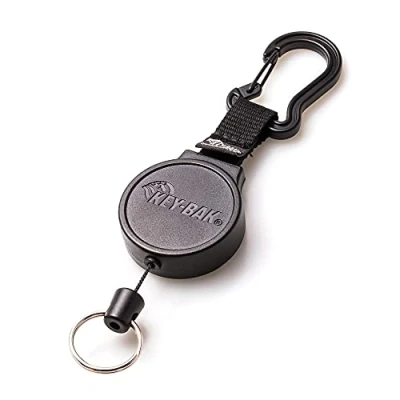Afbeelding van KEY BAK KB 6 C sleutelrol stabiel polyester touw tot 25 sleutels met karabijnhaak zwart,