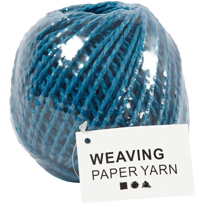 Afbeelding van Creotime garen Weaving Paper 3 mm blauw 40 meter per bol