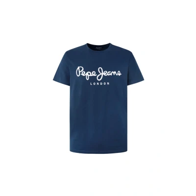 Afbeelding van Pepe Jeans Original Stretch Tshirt print, Heren, Maat: XS, Azul marino