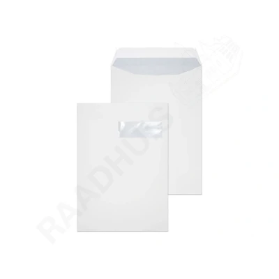 Afbeelding van Raadhuis akte envelop 229x324mm C4 wit plakstrip venster rechts 25 stuks RD 303595