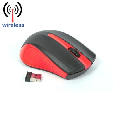 Afbeelding van OMEGA OM0419R 2,4GHz draadloze optische 3 knops muis 1000dpi USB rood/zwart