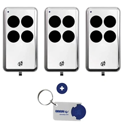 Afbeelding van Set van 3 afstandsbedieningen V2 Match 433 wit + 1 Domobip sleutelhanger