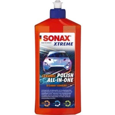 Afbeelding van SONAX XTREME Ceramic Polish All in One (500 ml) voertuigpolish elimineert krassen op dofte, verweerde en onverzorgde lakken, art.nr. 02472000