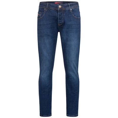 Afbeelding van Lorenzo Loren Heren Jeans Broek Denim Used Look Regular Fit W29 W44 L30 L38, Blauw ll 4008, 29W / 30L