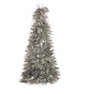 Afbeelding van Decoratieve figuren Kerstboom Klatergoud Zilverkleurig Polypropyleen PET 27 x 45,5 cm (12 St...
