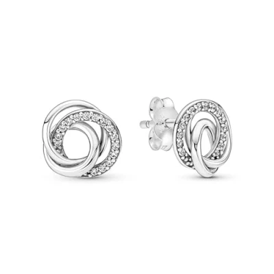 Afbeelding van Pandora 291076C01 Oorknoppen Family Always Encircled zilver zirconia