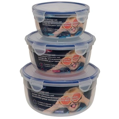 Afbeelding van Maturi Voedselopslagcontainers Set van 3 met luchtdichte deksels, BPA vrij, 0,7L 1,8L