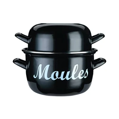 Afbeelding van KC Blue World of Flavours Medium Mosselpan, Emaille, 2,5 liter, 20 x 25 15 centimeter Zwart