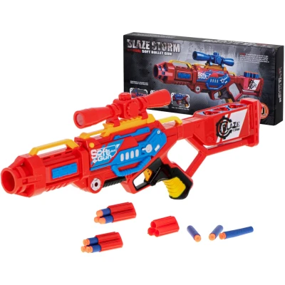 Afbeelding van Blaze Storm schuim dart machinegeweer + 20 darts rood speelgoed pistool klappertjespistool