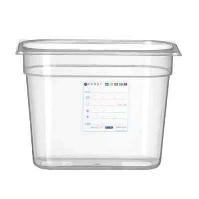 Afbeelding van HENDI Voorraaddoos Gastronorm 1/4 HACCP Transparant 5.5 L 265x162x(H)200 mm