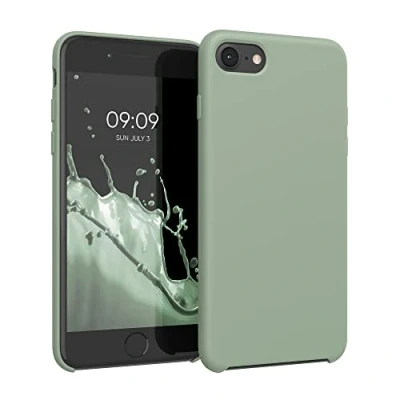 Afbeelding van kwmobile telefoonhoesje compatibel met Apple iPhone SE (2022) / (2020) 8 7 hoesje Zachte case voor smartphone Back cover in grijsgroen