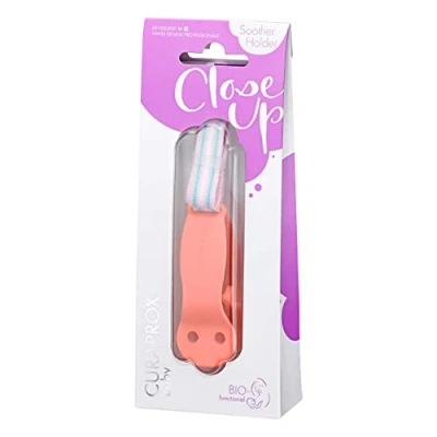 Afbeelding van CURAPROX Baby fopspeenhouder, passend bij de fopspeen voor alle maten, coral opaque