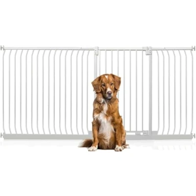 Afbeelding van Bettacare Extra Tall Elite Hondenhek, 216cm 225cm, Mat Wit, Hoog 100cm in Hoogte, Druk Montage Hek voor Honden en Puppy&#039;s, Huisdier Hond Barrière, Eenvoudige Installatie