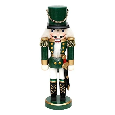 Afbeelding van Prachtige notenkraker soldaat, klassiek, groen, 15 cm