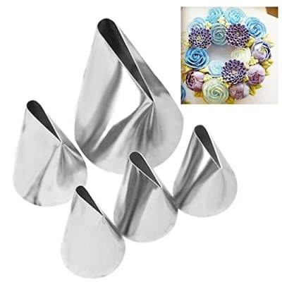 Afbeelding van Cake Decorating Tips Set 5 stks Rose Petal Pastry Nozzles Rvs Icing Piping Tool