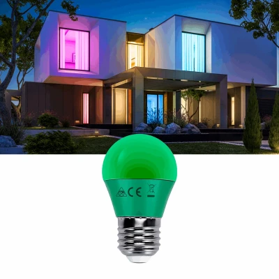 Afbeelding van G45 kogellamp groen E27 LED lamp 4W=30W gloeilamp 230V