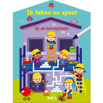 Afbeelding van Ballon Ik teken en speel (wipe &amp; clean) Op de bouwplaats (herbruikbaar)