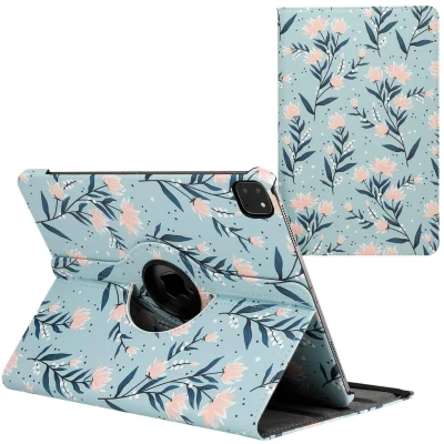 Afbeelding van Apple iPad Pro 12.9 (2020) Hoes: iMoshion 360 Draaibare Design Bookcase 2.0 Flowers Kunstleder Tablet Hoezen