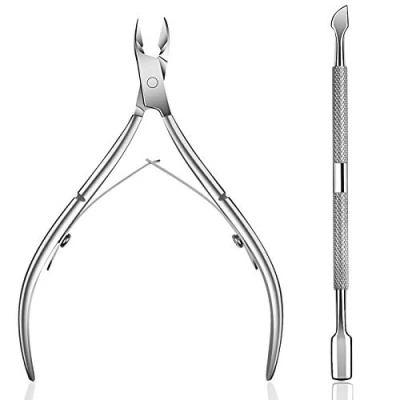 Afbeelding van Ejiubas Cuticle Pusher Nipper Roestvrij Staal Trimmer Remover Tool Set voor Vingernagels en Teennagels Pedicure Manicure Gereedschap Zilver Kerstmis