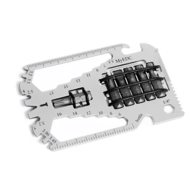 Afbeelding van MyEDC Pocket Card Multitool Gadget 29 in 1 Multi Tool met functies en 6 bits Outdoor Survival
