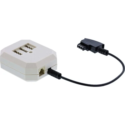 Afbeelding van InLine® TAE adapter, F stekker naar NFN + RJ11 socket, 0.2m