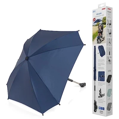 Afbeelding van reer ShineSafe parasol voor kinderwagen, universeel te gebruiken, draai en kantelbaar, blauw
