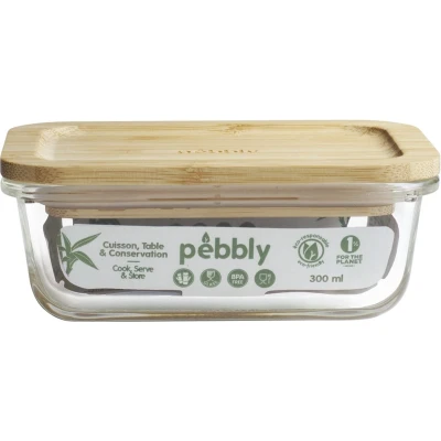 Afbeelding van Vershoudbakje Pebbly Rechthoek Hout 300 ml
