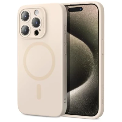 Afbeelding van ESR Cloud Soft HaloLock Apple iPhone 15 Pro Max Hoesje MagSafe Beige