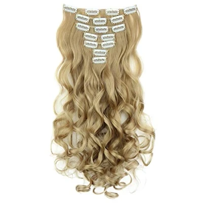 Afbeelding van CAISHA XL 45cm 7 Delige Set CLIP IN EXTENSIONS Haarextensies Haarstukje Golvend Zandblond CE11 1