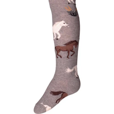 Afbeelding van Kindermaillot Grijs met Paarden 122/128
