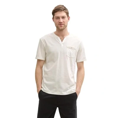 Afbeelding van TOM Tailor Tshirt basic, Heren, Maat: Large, White fine stripe
