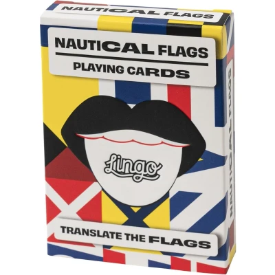 Afbeelding van Lingo nautische vlaggen speelkaarten playingcards reis flashcards jong en oud leer Marintime woordenschat op een leuke gemakkelijke manier 52 essentiële vertalingen Leren reizen spelen ‎8.99x6.5x1.78cm 91g