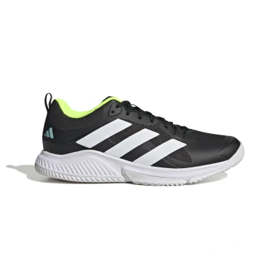 Afbeelding van adidas Performance Court TEAM Bounce 2.0 Stabiliteit hardloopschoenen, Dames, Maat: 42 2/3, Core black cloud white flash aqua Textiel/ synthetisch
