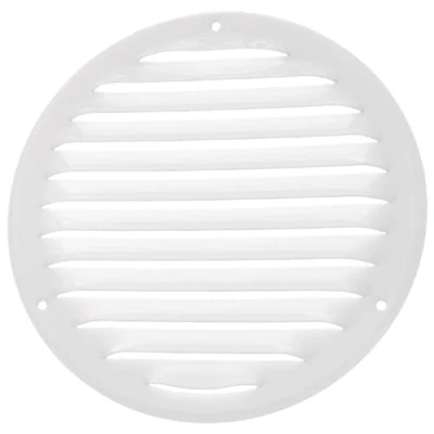 Afbeelding van Ø 160mm metaal wit ventilatierooster met insectenbescherming rooster voor ventilatie afvoerrooster